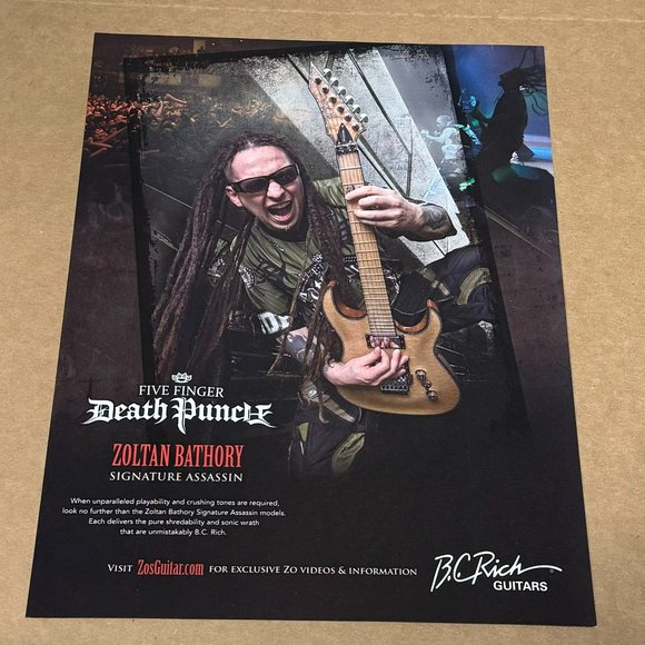 Zoltan Bathory of Five Finger Death Punch - B.C. Rich Guitars - 2011 Print Ad - Picture 1 of 1